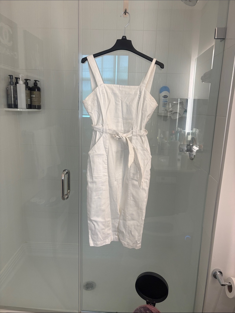 White Tie-Waist Cotton Sundress - Women